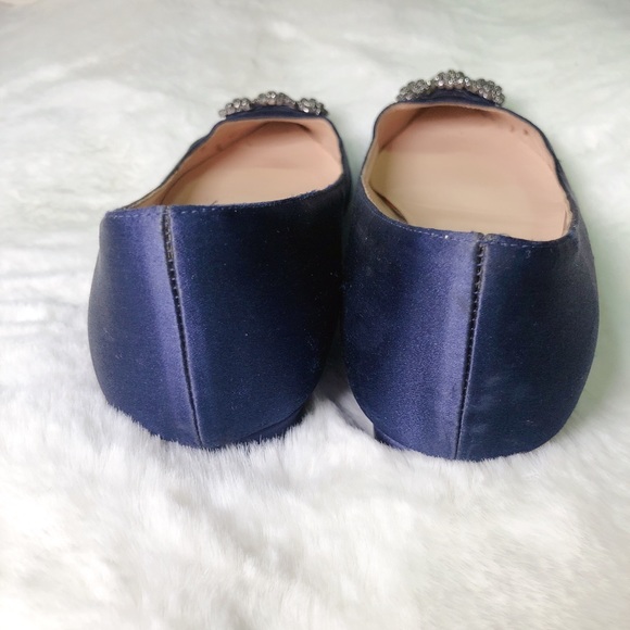 ❤️SOLD❤️Manolo Blahnik hangisi flats navy 37.5 - Picture 4 of 7